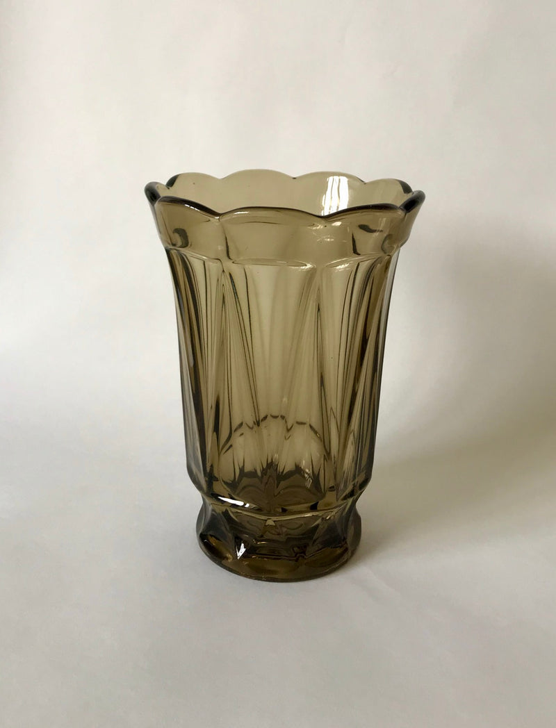 Grand Vase En Verre Fumé - Années 70