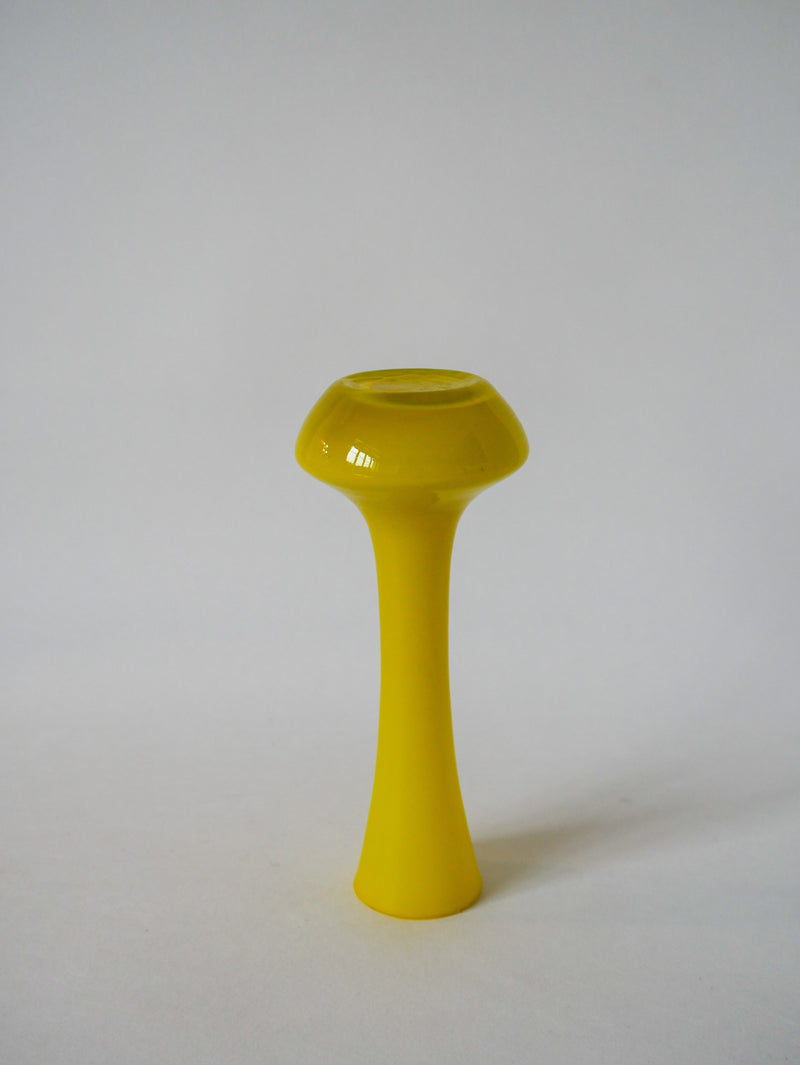 Vase En Opaline Jaune Vif Design 1960