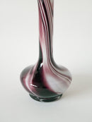 Grand Vase En Opaline Violet Et Blanc Style Murano - 1960