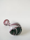 Grand Vase En Opaline Violet Et Blanc Style Murano - 1960