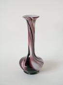 Grand Vase En Opaline Violet Et Blanc Style Murano - 1960