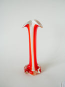 Vase En Pâte De Verre Orange Et Opaline - 1970