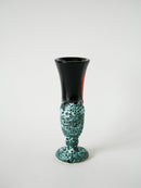 Vase En Fat Lava Bleu - Noir Et Rouge - 1970