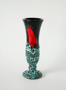 Vase En Fat Lava Bleu - Noir Et Rouge - 1970