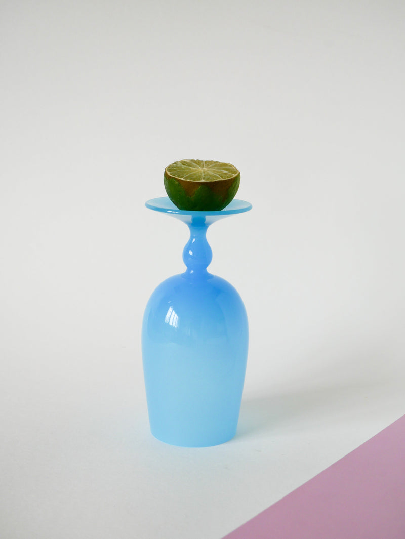 Vase En Opaline Bleu Ciel - 1960