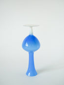 Vase En Opaline Bleu - Design - 1960 - 22 X 7 Cm