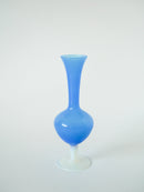 Vase En Opaline Bleu - Design - 1960 - 22 X 7 Cm