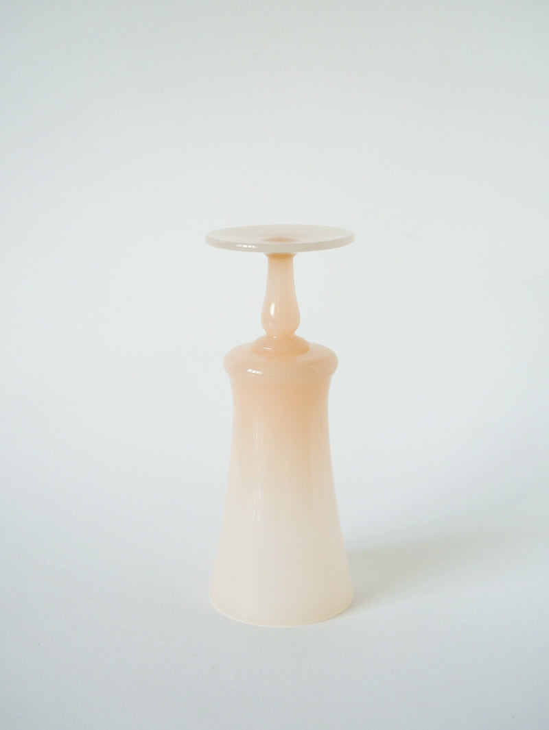 Vase En Opaline Rose - Design - 1960 -20.5 X 7.5 Cm