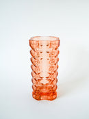 Vase En Verre Moulé - Rose - 1970