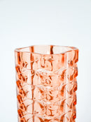 Vase En Verre Moulé - Rose - 1970