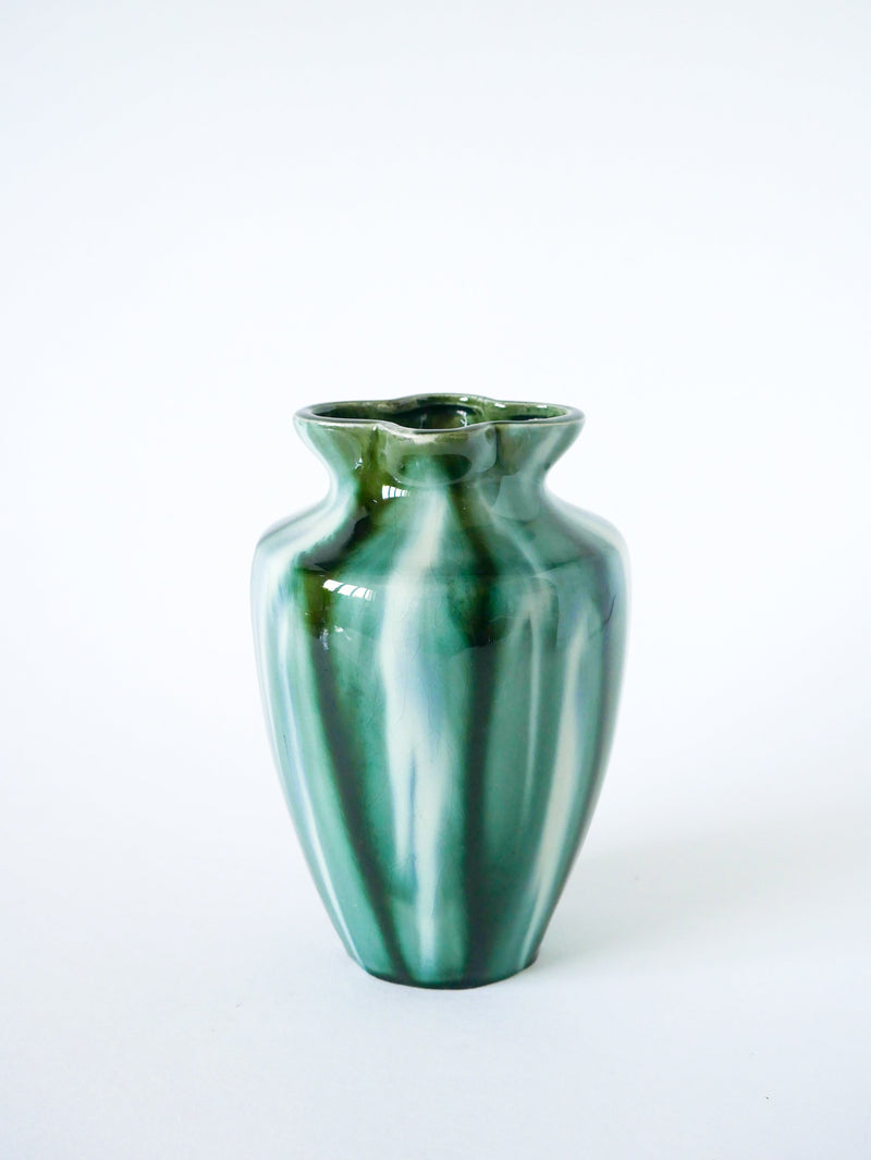 Vase En Céramique Vernissée - Encolure Fleur - Design - 1970