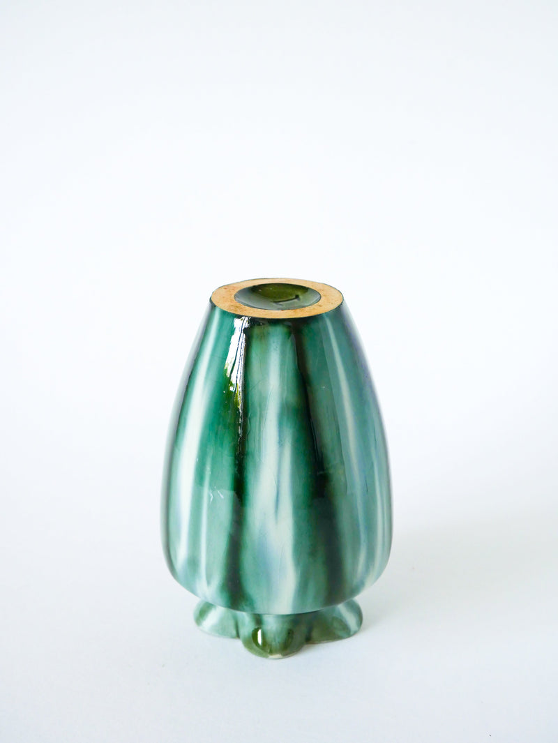 Vase En Céramique Vernissée - Encolure Fleur - Design - 1970