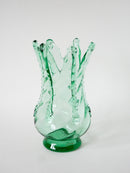 Grand Vase En Verre Soufflé À La Bouche - Vert - 1920