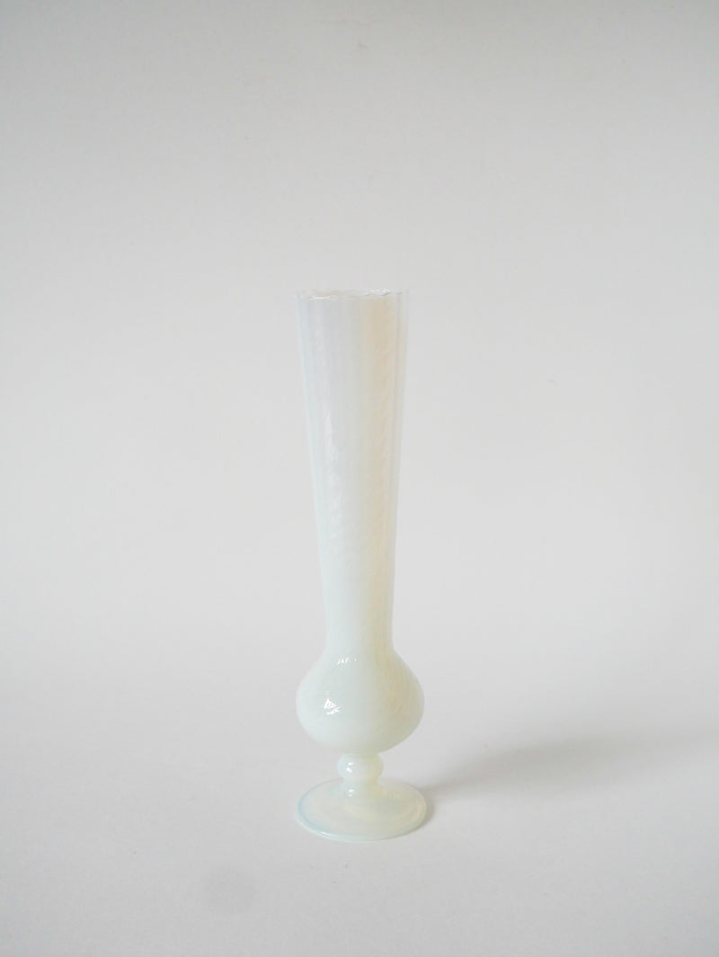 Vase En Opaline Texturé - Blanc - 1960