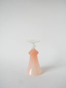 Vase En Opaline - Rose À Pieds Blanc - 1960