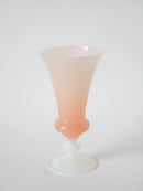 Vase En Opaline - Rose À Pieds Blanc - 1960