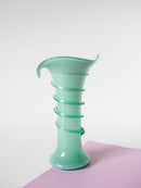 Vase En Opaline Style Murano - Travaillé - Vert D'Eau - 1960