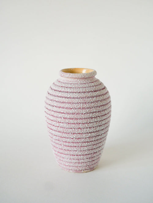 Grand Vase En Fat Lava, Rose Et Blanc, 1970
