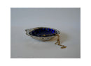 Coquillage Vide-Poche En Métal Argenté Et Intérieur En Verre Bleu - Années 60-70