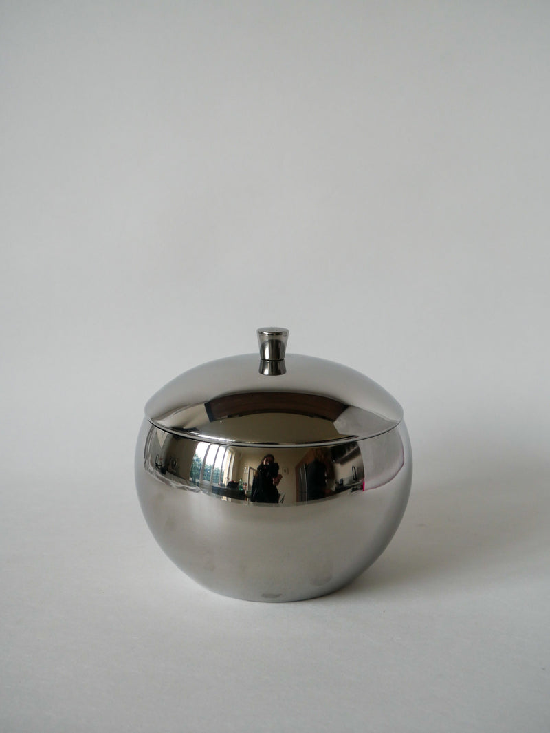 Boîte Pomme En Inox Design Italie 1970