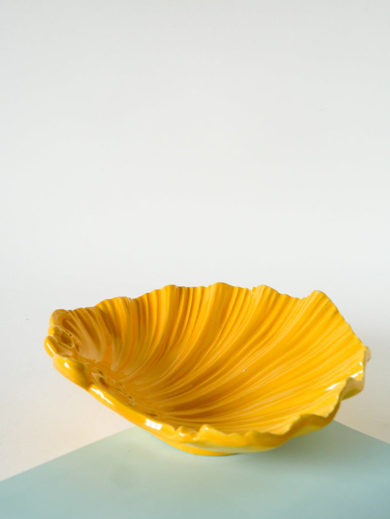 Coupe En Céramique Coquillage - Jaune - 1970