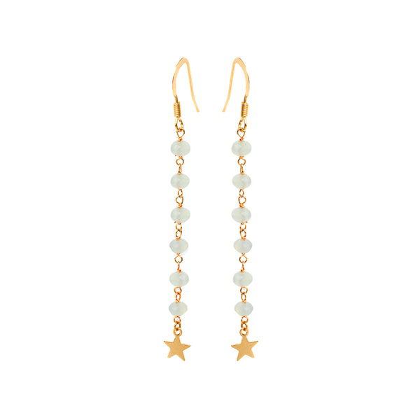 Boucles D'Oreilles Delhi Calcedoine Bleue