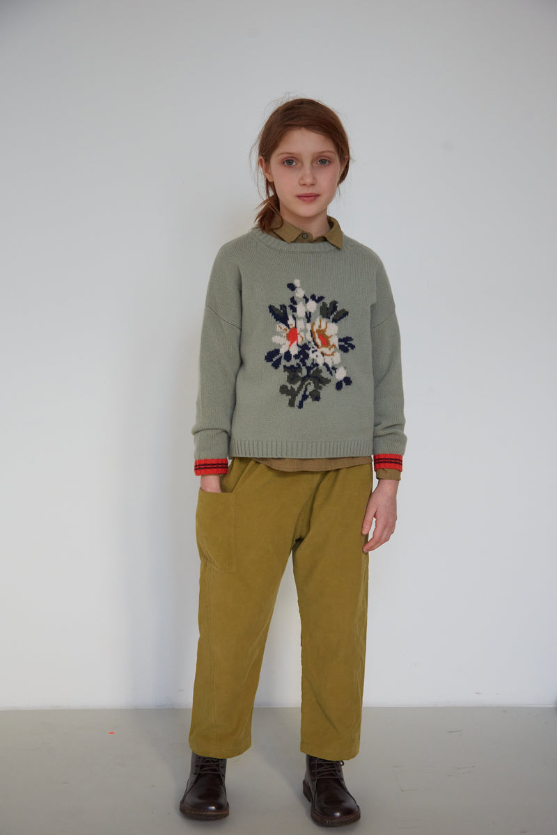 Jersey de lana merino Dena sage - Caramel Selection disponible en amaetc.com, concept store ecológico para niños