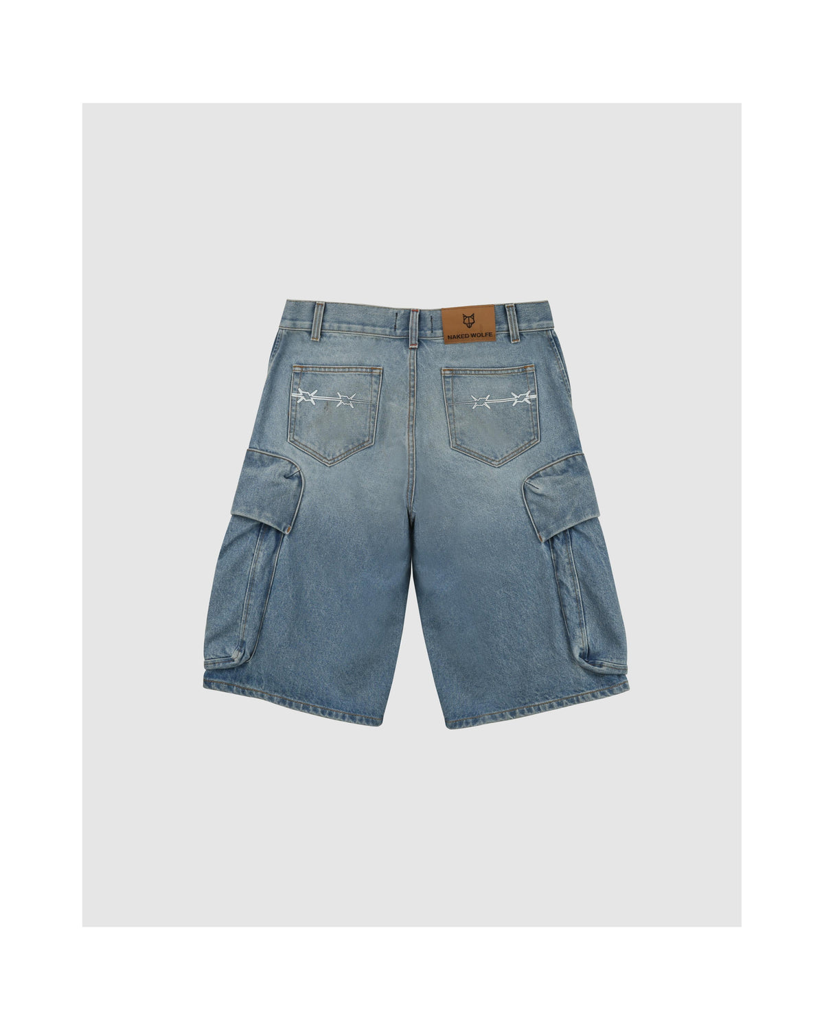 Denim Cargo Shorts - Light Blue - Men