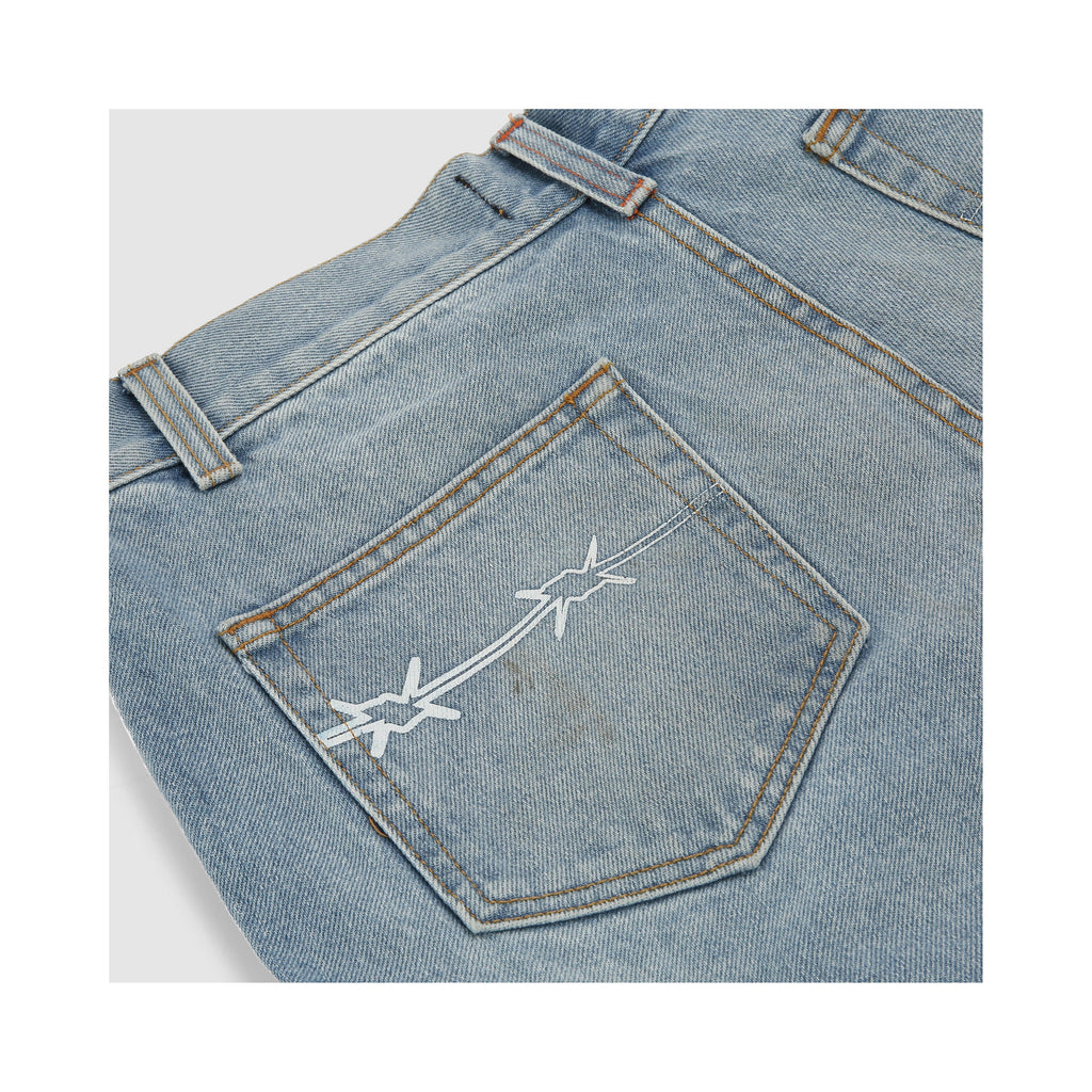 Denim Cargo Shorts - Light Blue - Men