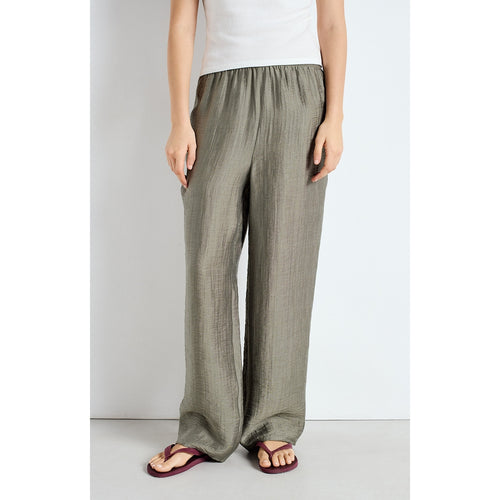 Low Waist Straight Trousers - Verdigris - Women