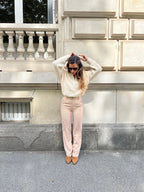 Aurora camel gingham trousers