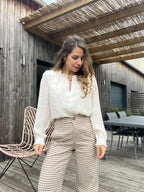 Camel Vichy Check Trousers