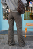 Pantalon Victor Rayure Marron