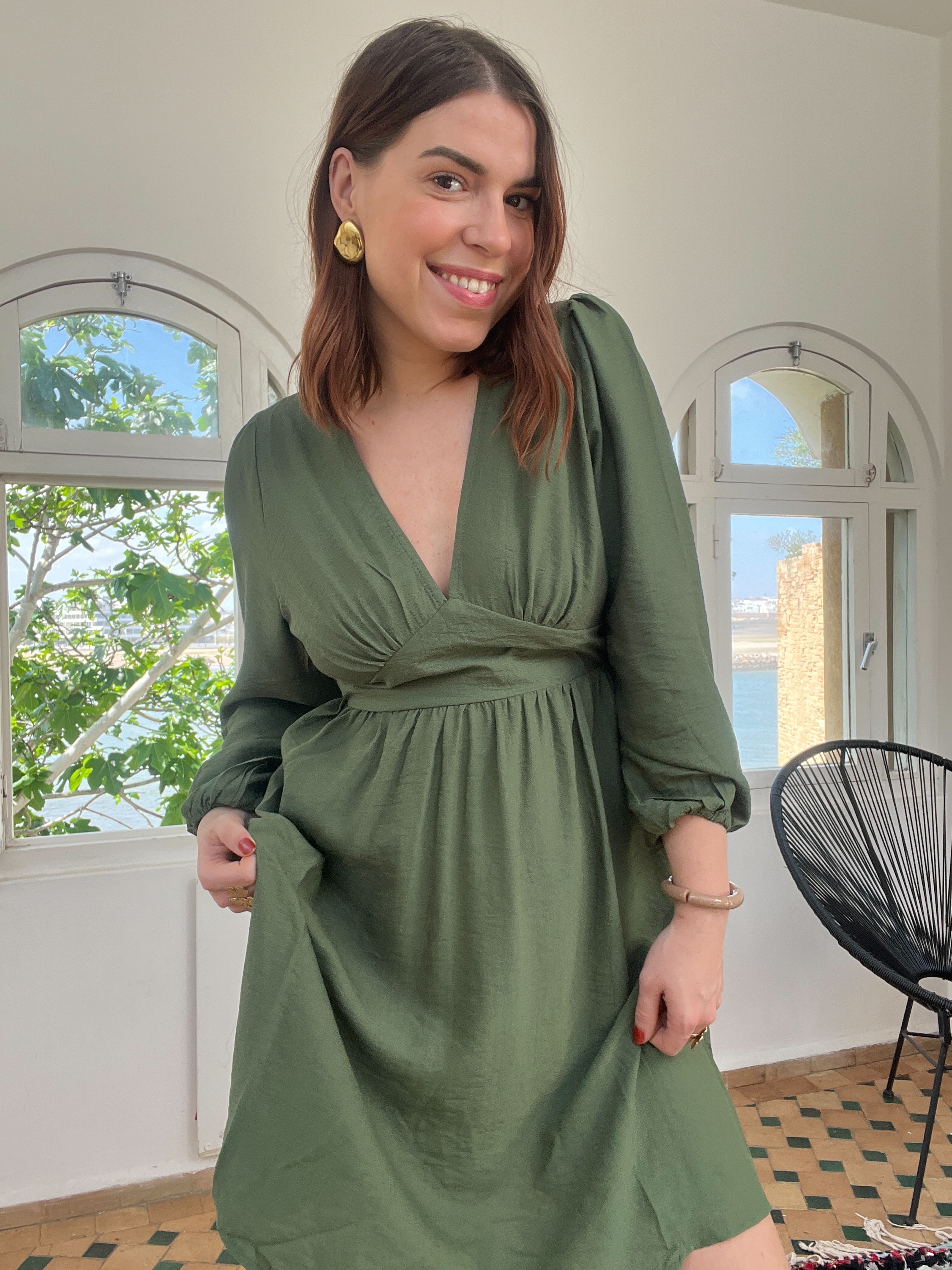 Vestido Elena caqui