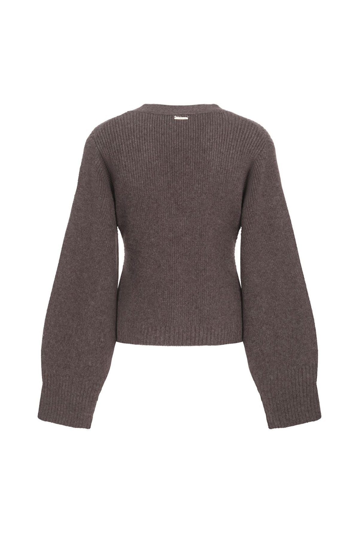 Cardigan in puro cashmere con ricamo - Grigio scuro