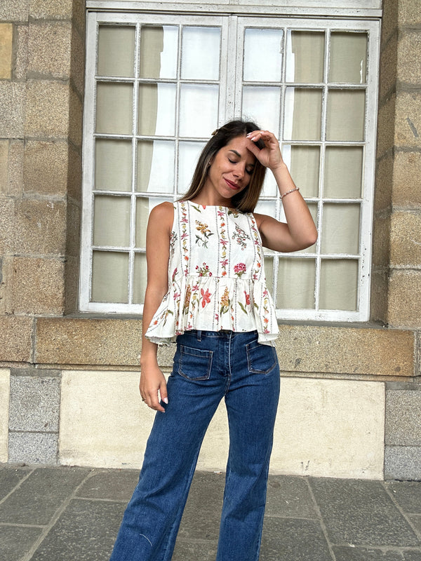 Blusa con sobrefalda Olivia