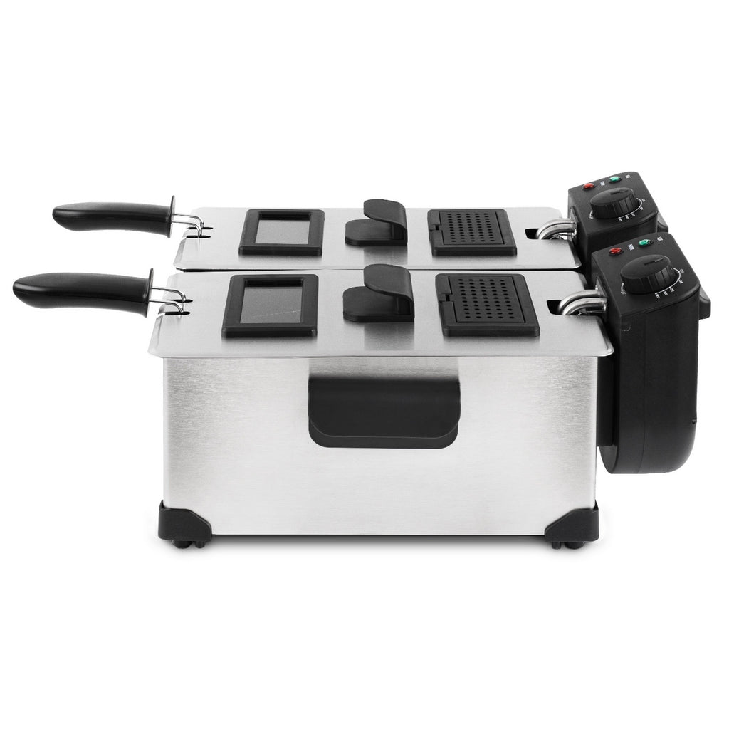 Friteuse Double Bac - Inox/Noir