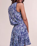 Clara Short Dress - Navy Tropical - Women