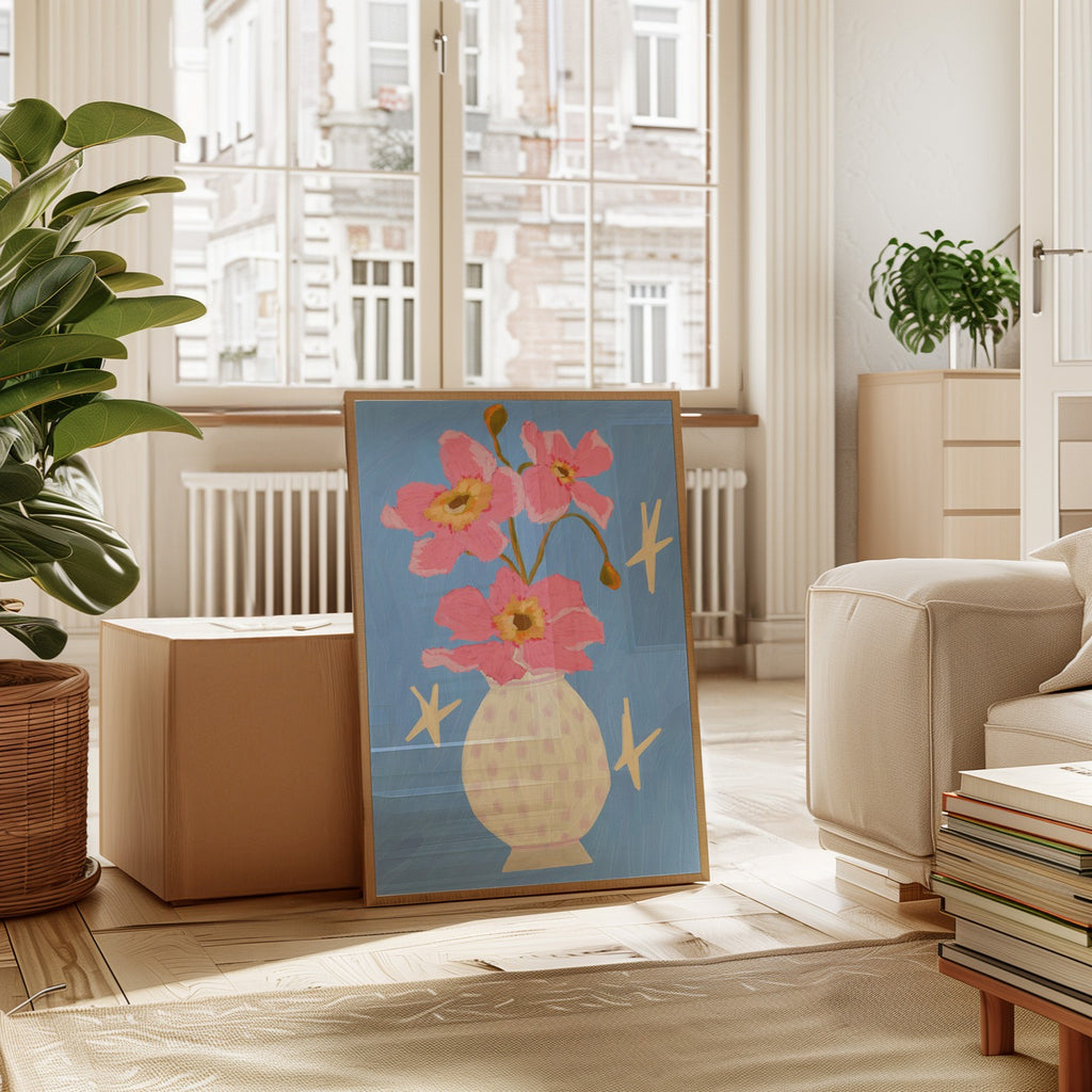Drawn By Hand - Affiche Flower Vase N2 - Multi