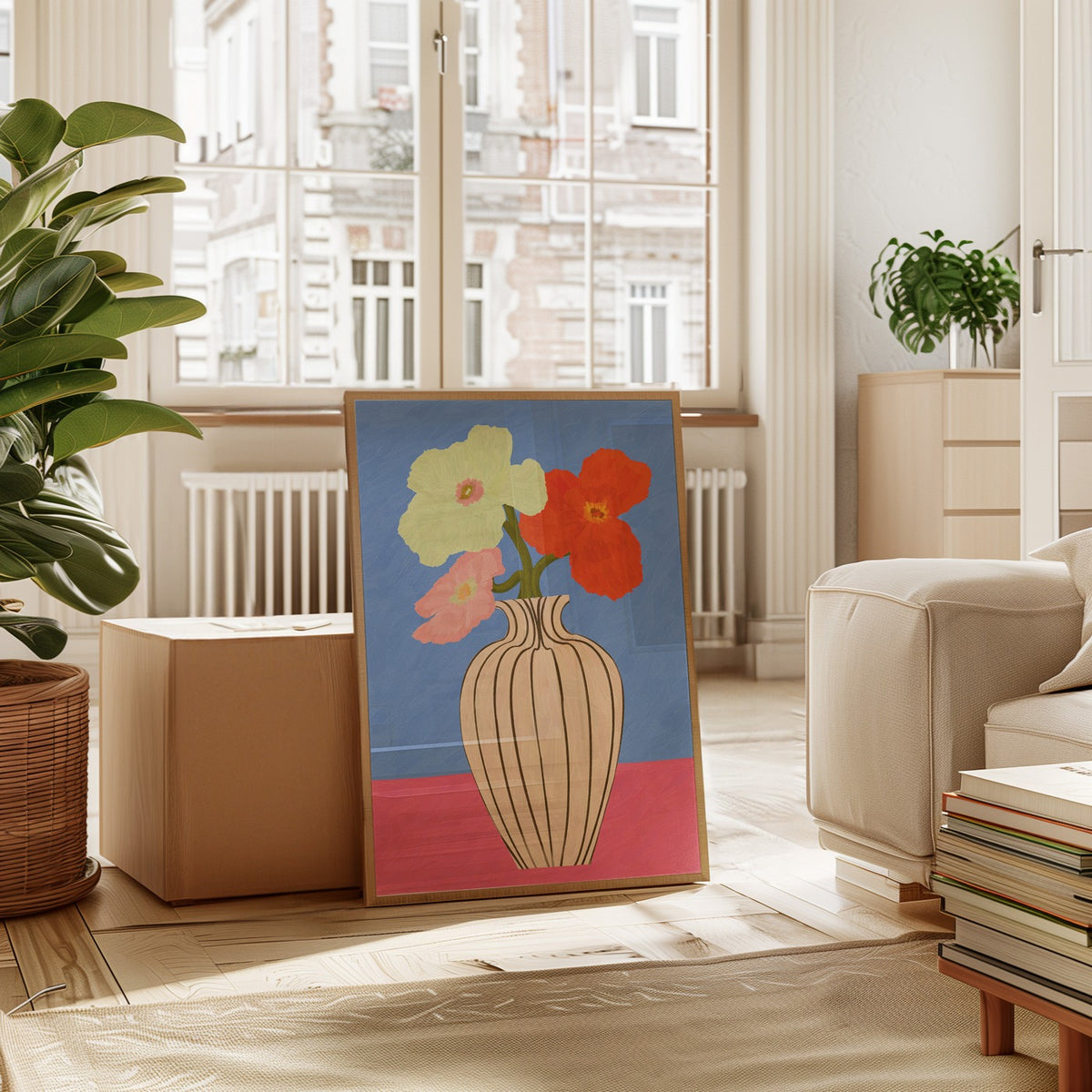 Drawn By Hand - Affiche Flower Vase N6 - Multi