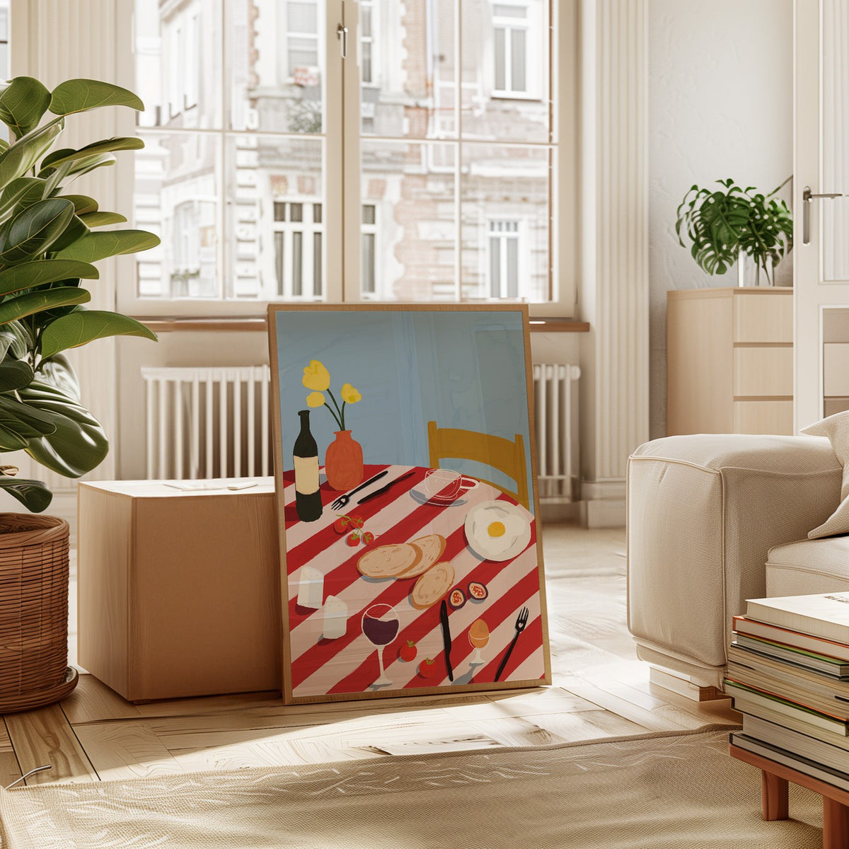 Drawn By Hand - Affiche French Breakfast Table - Multi