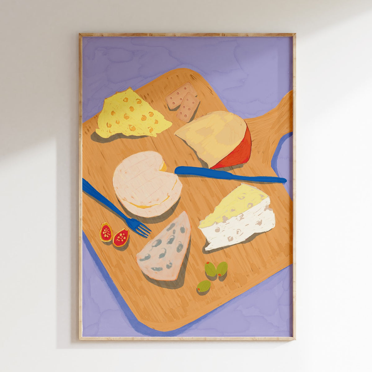 Drawn By Hand - Affiche Wine & Cheese - Multi