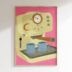 Drawn By Hand - Affiche Espresso Machine - Multi