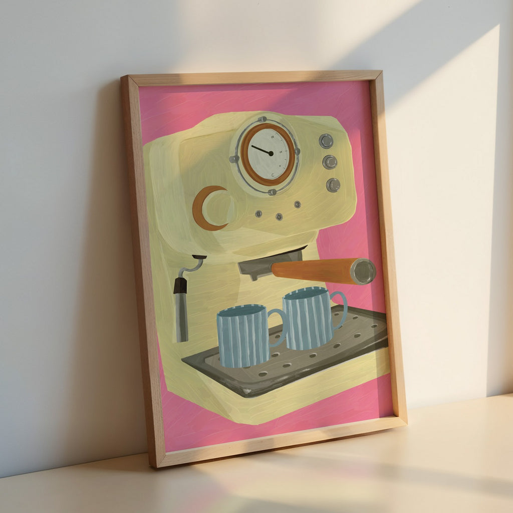 Drawn By Hand - Affiche Espresso Machine - Multi