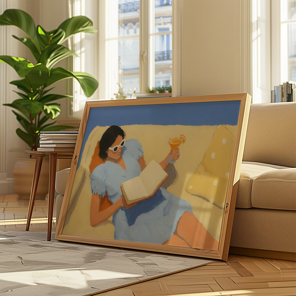 Drawn By Hand - Affiche Reading Woman 2 - Multi