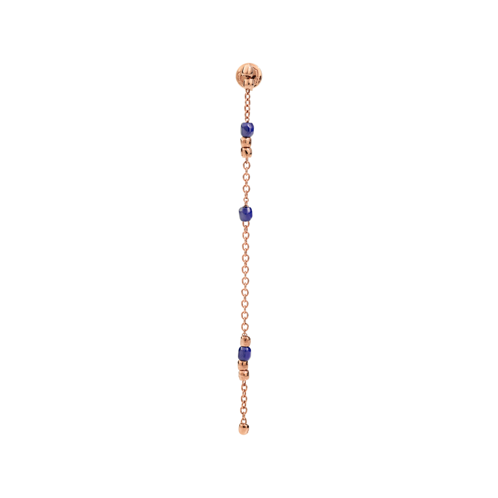 Pendiente Mini Granelli S - Oro Rosa y Cerámica azul
