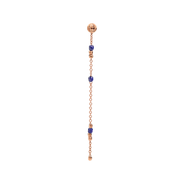 Orecchino Mini Granelli S - Oro Rosa & Ceramica blu