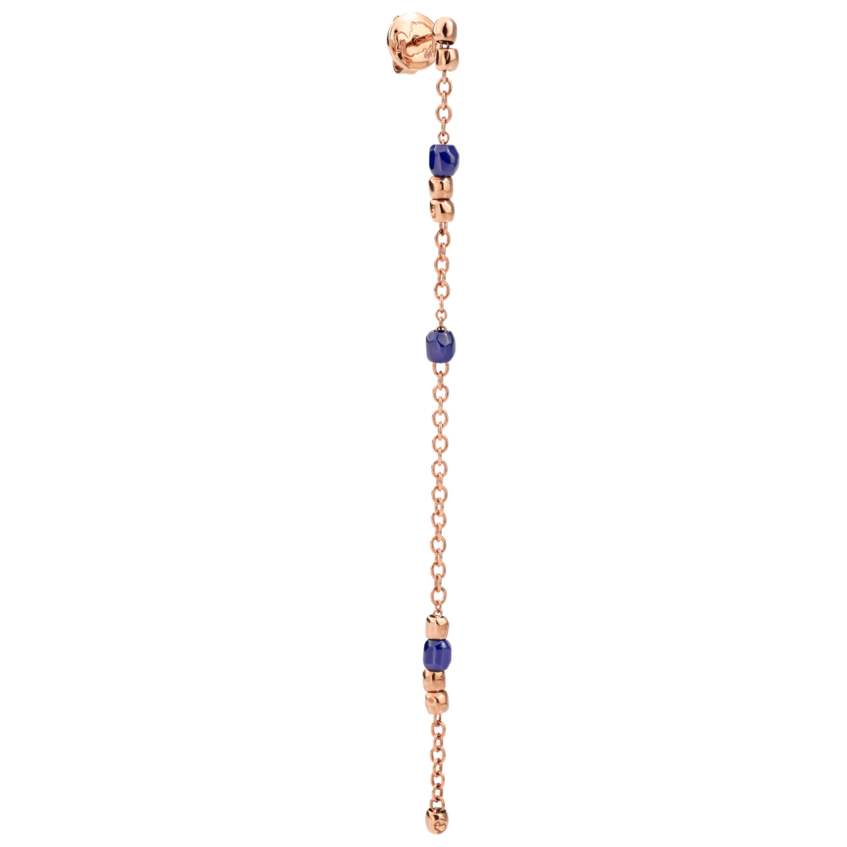 Pendiente Mini Granelli S - Oro Rosa y Cerámica azul