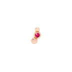 Boucle d’oreille Puce Bollicine - Or Rose 9K & Rubis