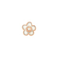 Ohrring Blume - 9K Roségold, Emaille & Diamant